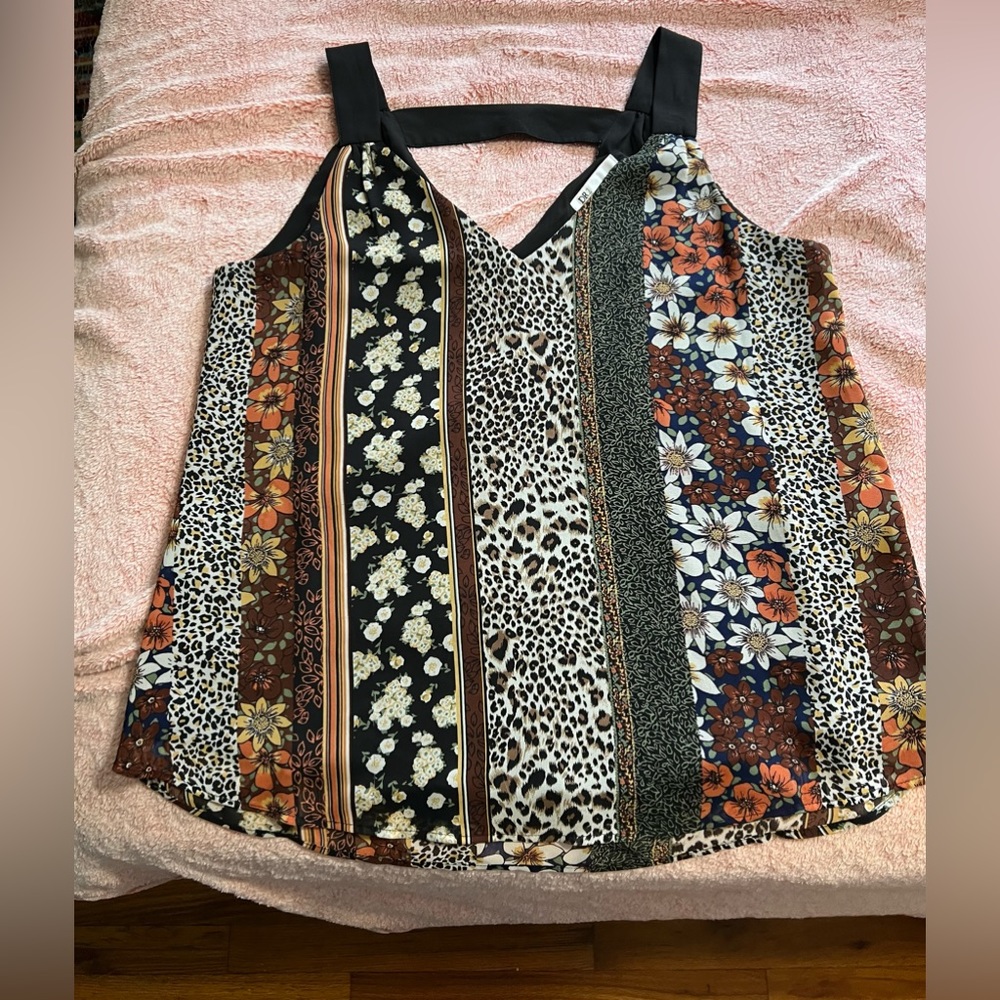 #175 Multi Pattern Tank Top Blouse - image 6